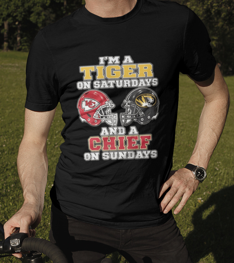 I'm A Tiger On Saturdays On And A Chief On Sundays Kansas City Missouri T-Shirt