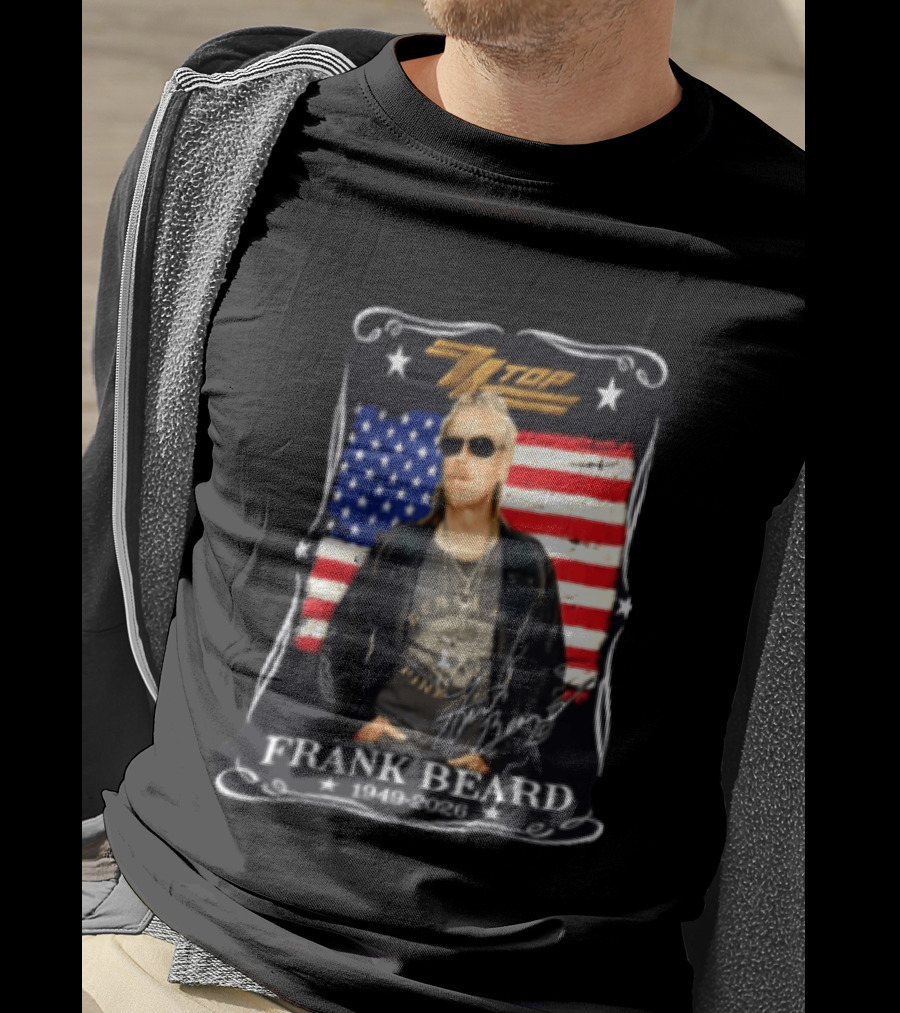 ZZ Top Frank Beard 1949 2026 American Flag Memorial T-Shirt