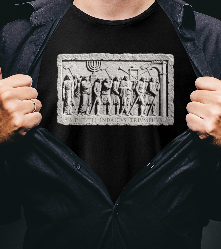 Myron Gaines Arch Of Titus IMP TITI INDAICVS TRIVMPHVS Menorah Roman Relief T-Shirt