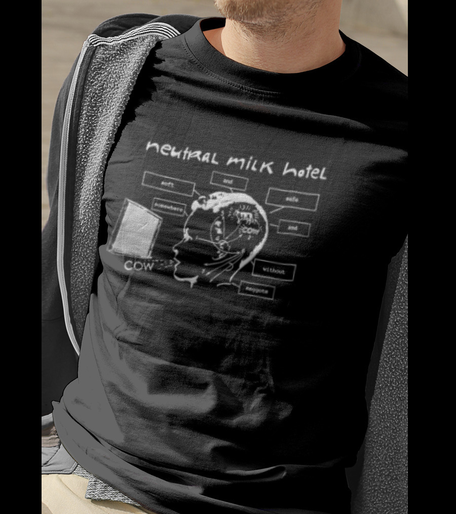 Neutral Milk Hotel Cow Head Diagram Line Soft And Safe Confirmed Concepts Maggots T-Shirt