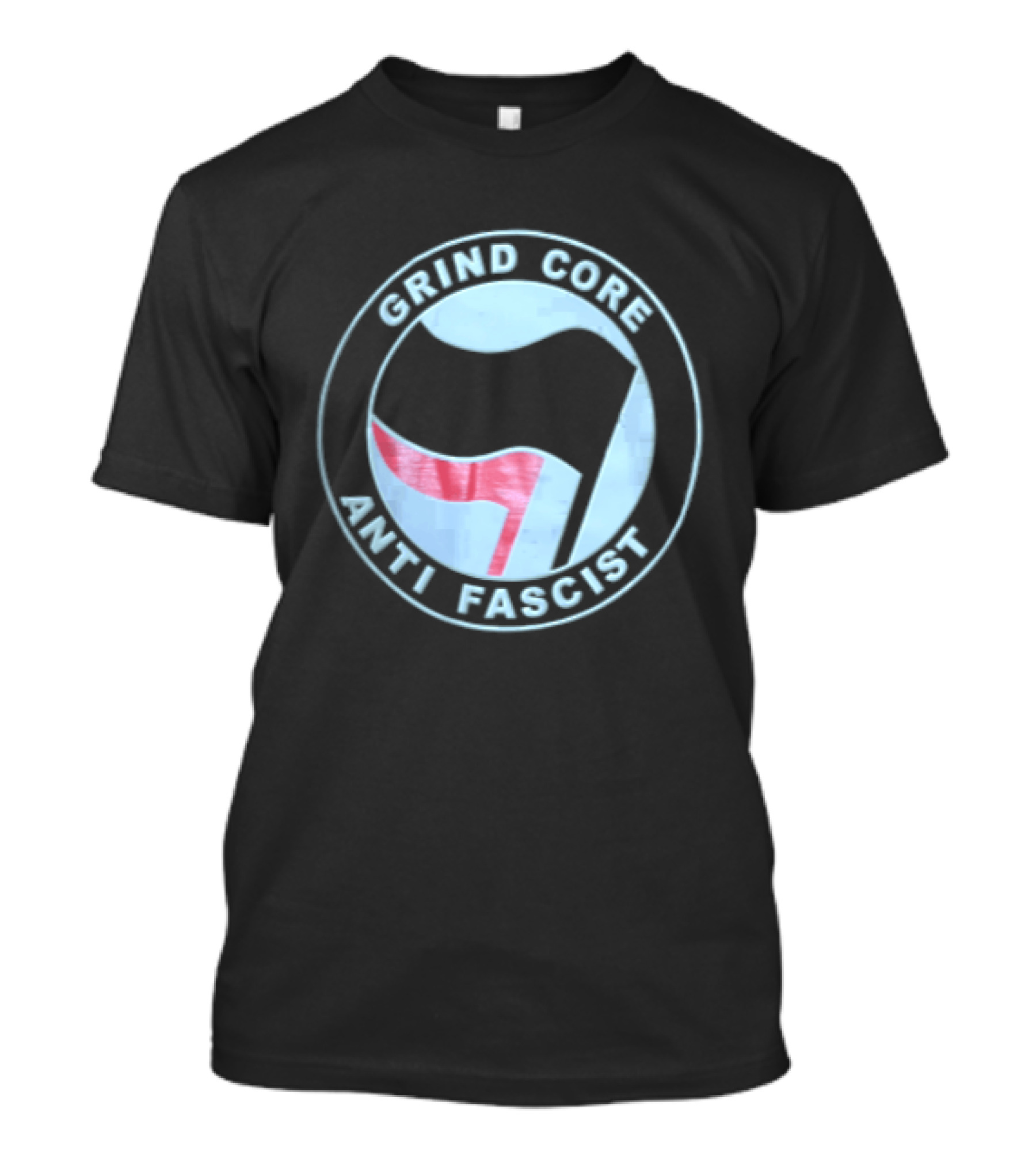 Grind Core Anti Fascist Antifa Red Black Flags T-Shirt