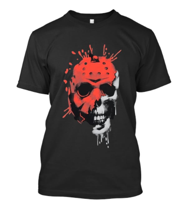 Jason Voorhees Unmasked Skull Horror Splatter T-Shirt