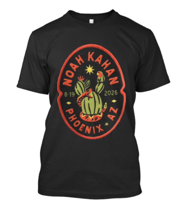 Noah Kahan Phoenix AZ Rattlesnake Cactus Oval Patch 8 19 2026 T-Shirt