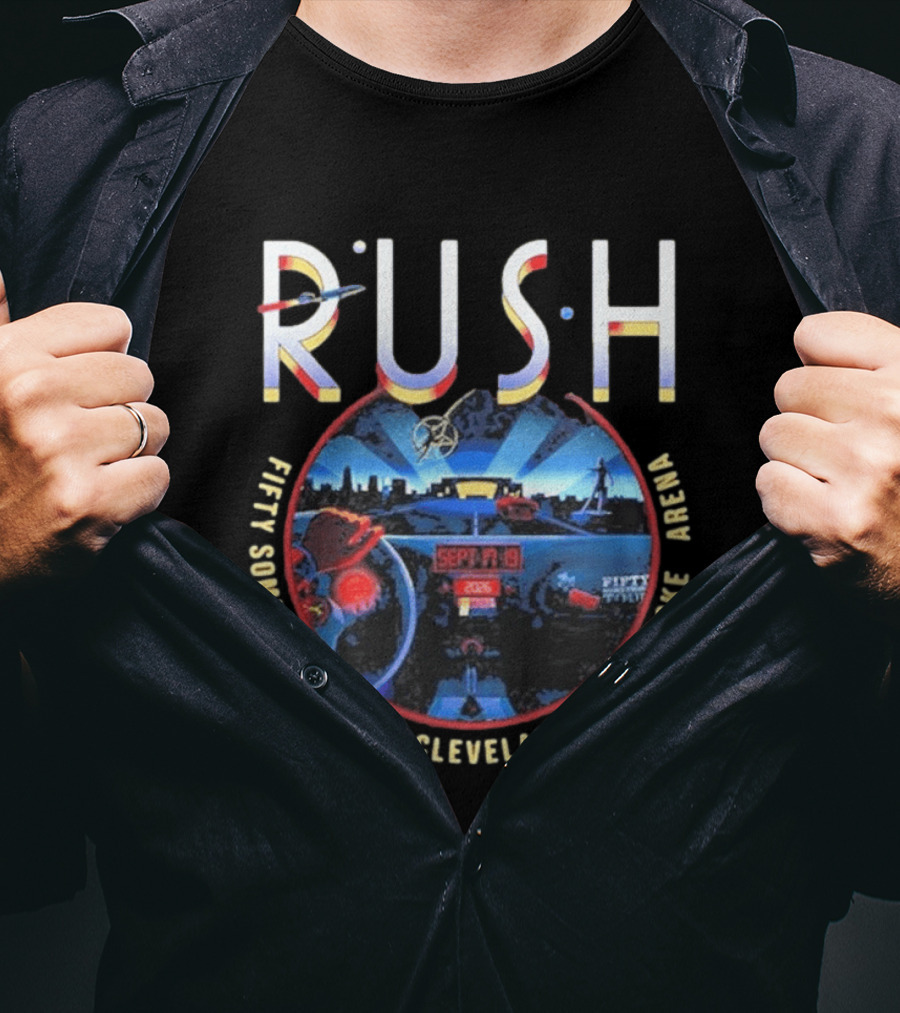 Rush Fifty Something Tour Cleveland Ohio Rocket Arena September 25 2025 T-Shirt