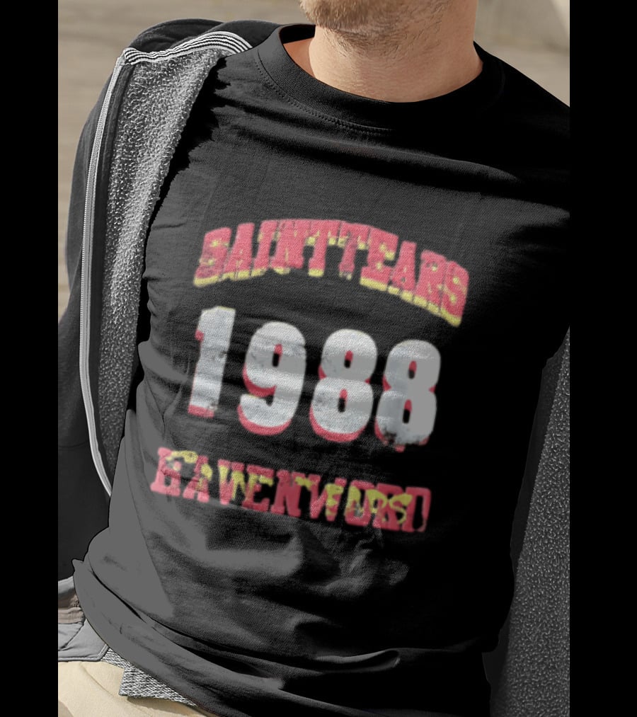 Saint Tears Havenford 1988 Distressed Athletic Block Font Numbers T-Shirt
