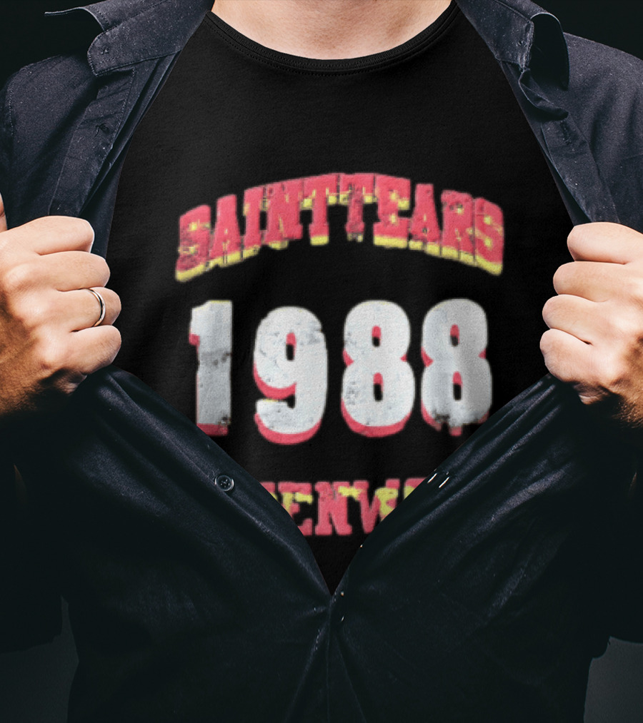 Saint Tears Havenford 1988 Distressed Athletic Block Font Numbers T-Shirt