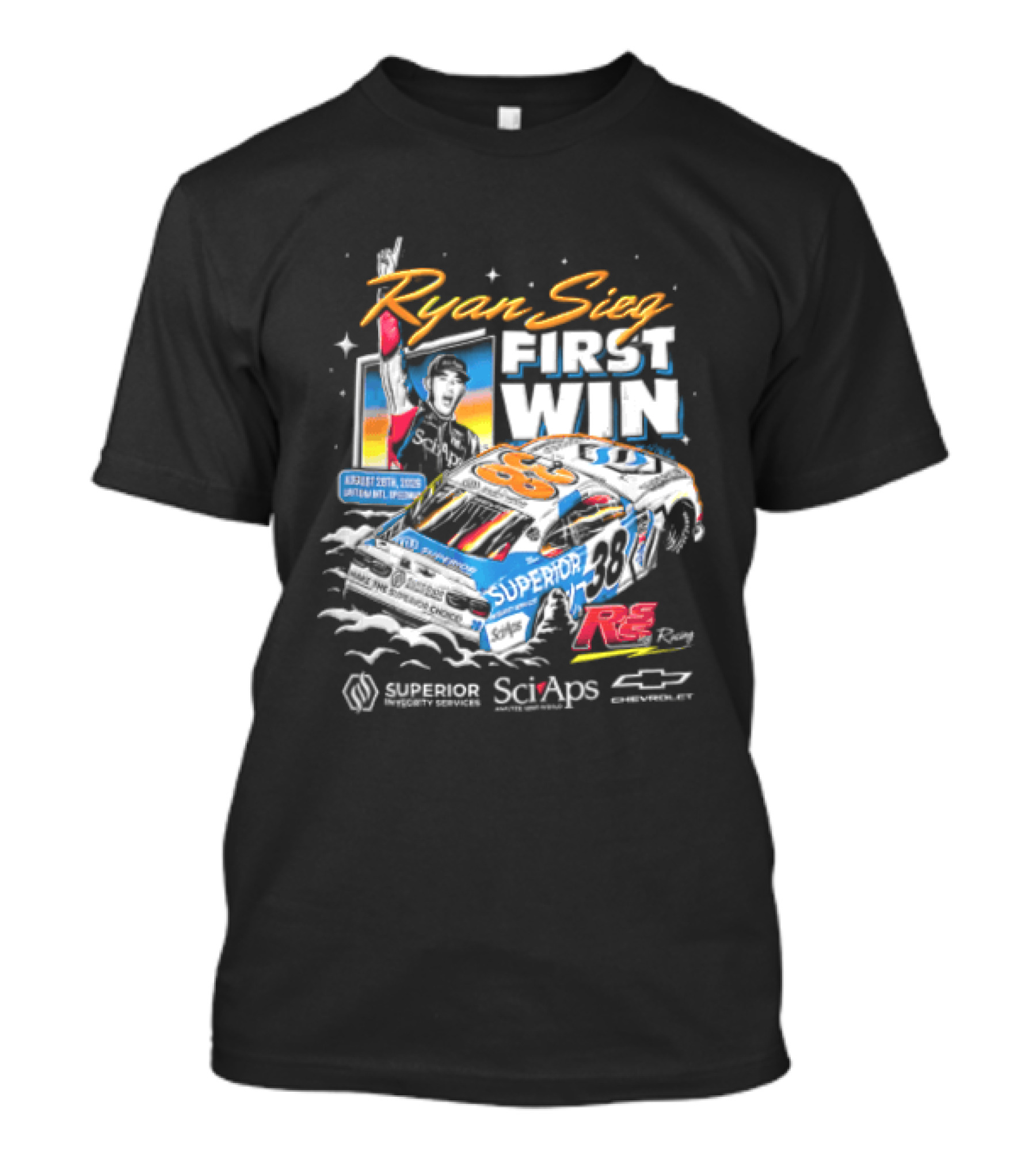 Ryan Sieg First Win August 28th 2026 Daytona Intl Speedway Superior Racing Chevrolet Stock Car Celebrating T-Shirt