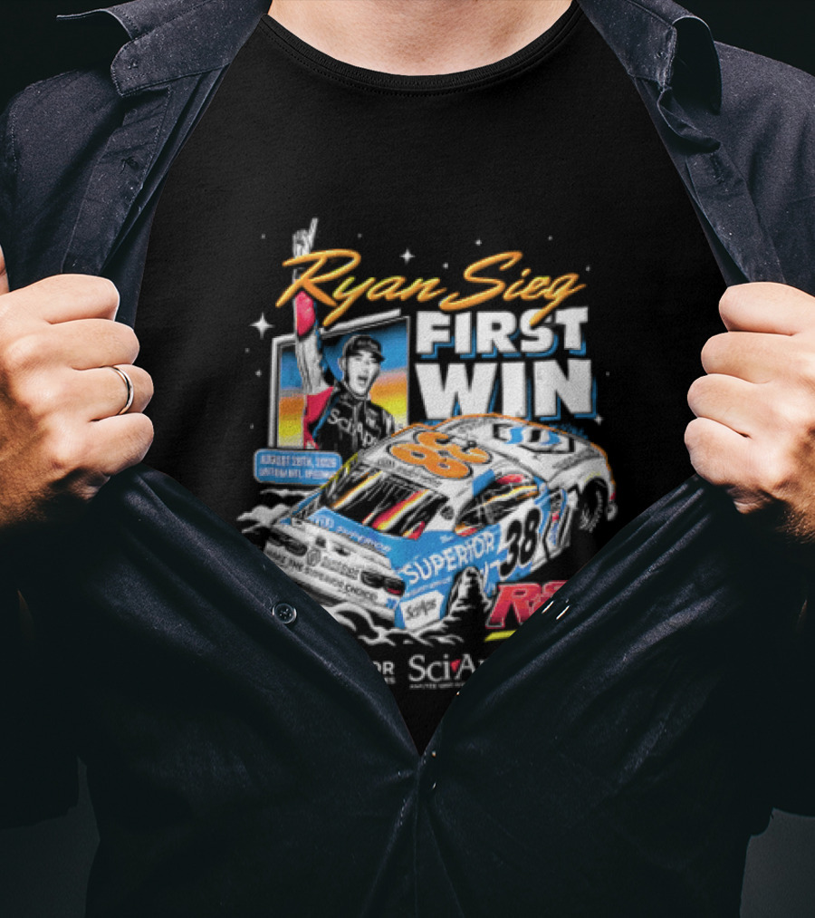 Ryan Sieg First Win August 28th 2026 Daytona Intl Speedway Superior Racing Chevrolet Stock Car Celebrating T-Shirt