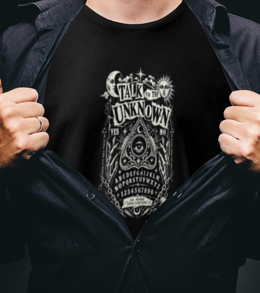 Talk To The Unknown Occult Face With Cosmic Eye And Teeth T-Shirt