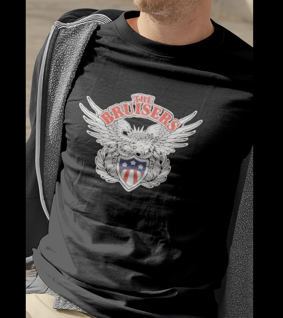 The Bruisers Eagle Red White Blue Shield Winged T-Shirt