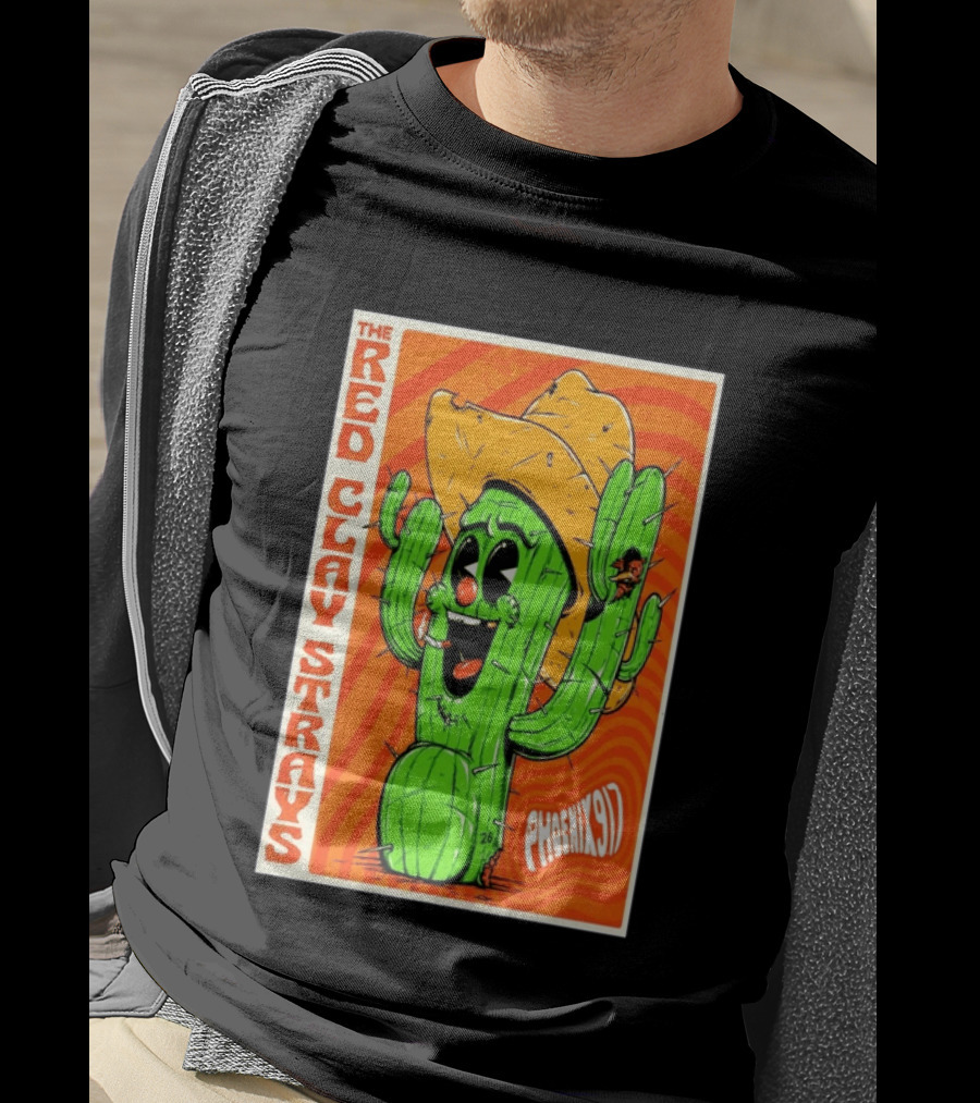 The Red Clay Strays Phoenix Cactus Character 2026 Desert Diamond Arena T-Shirt