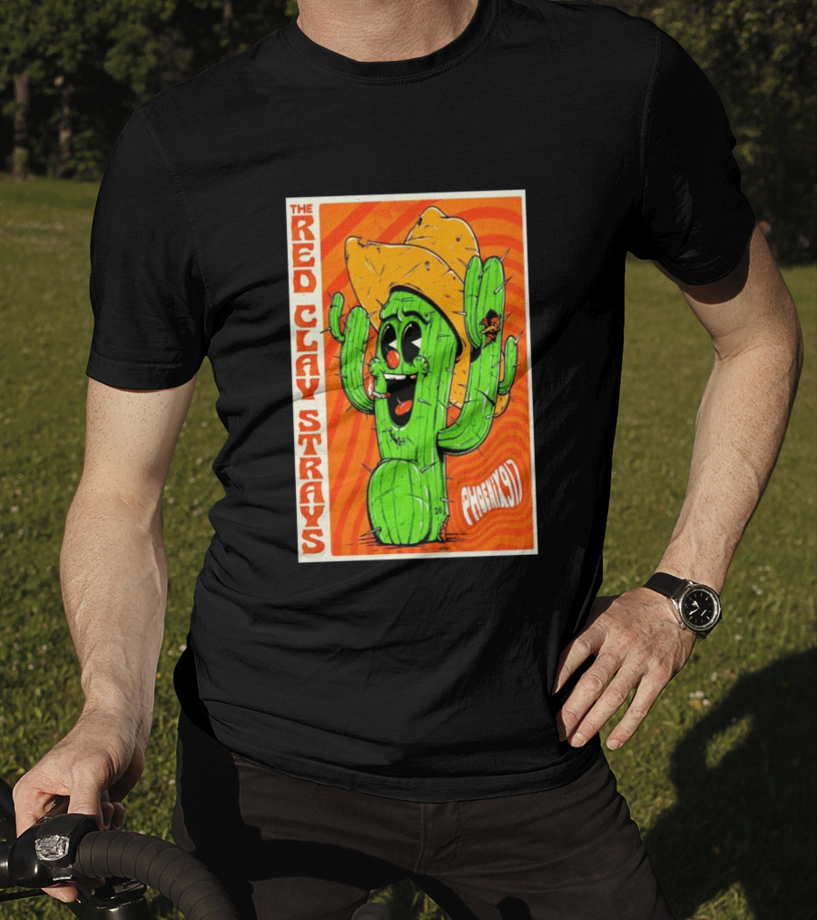 The Red Clay Strays Phoenix Cactus Character 2026 Desert Diamond Arena T-Shirt