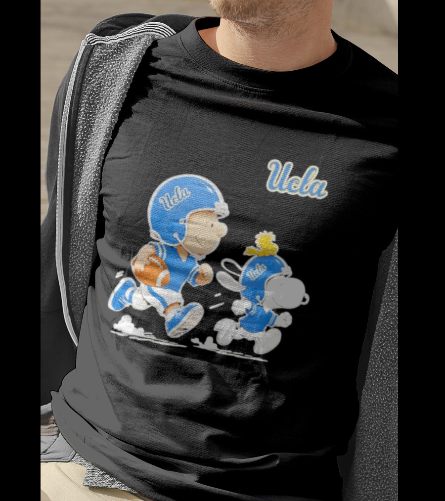 UCLA Charlie Brown Woodstock Snoopy Football NCAA Bruins Collaboration T-Shirt