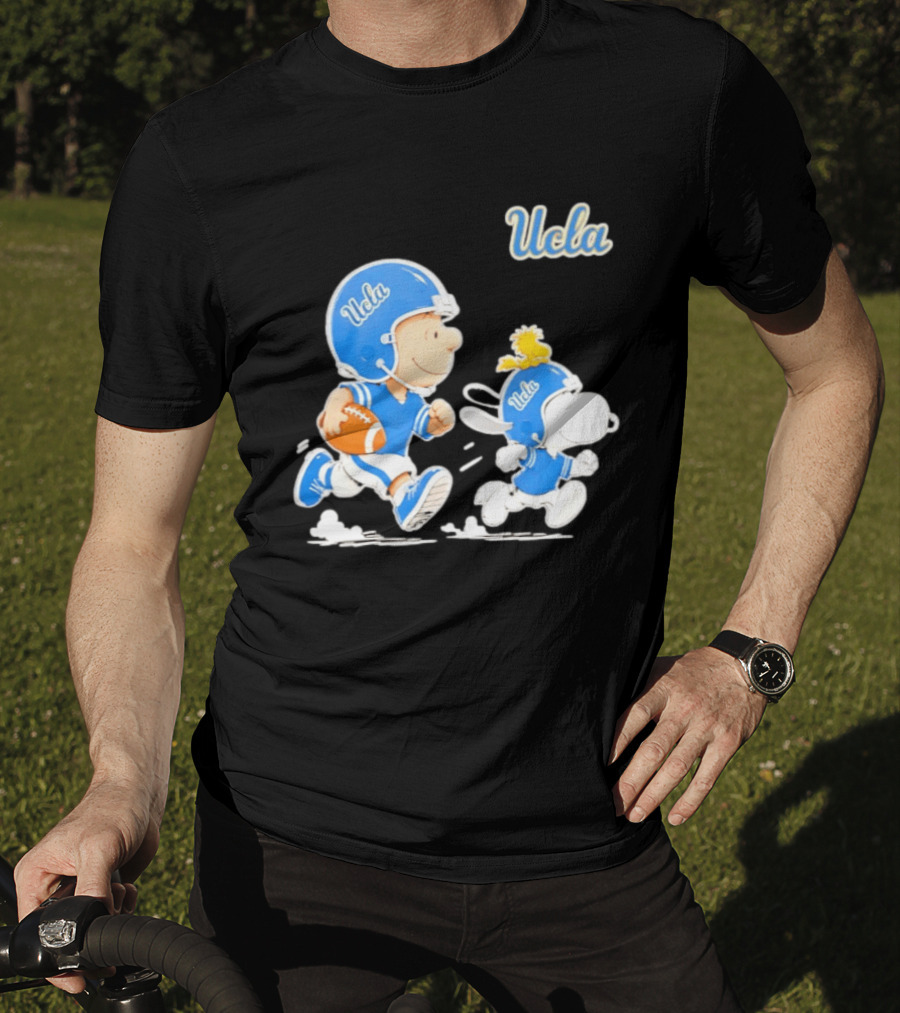 UCLA Charlie Brown Woodstock Snoopy Football NCAA Bruins Collaboration T-Shirt