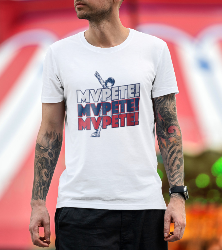 MVPETE Baseball Player Pointing Up Repeated T-Shirt
