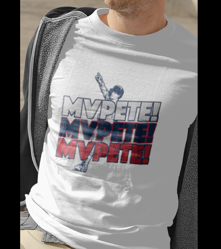 MVPETE Baseball Player Pointing Up Repeated T-Shirt