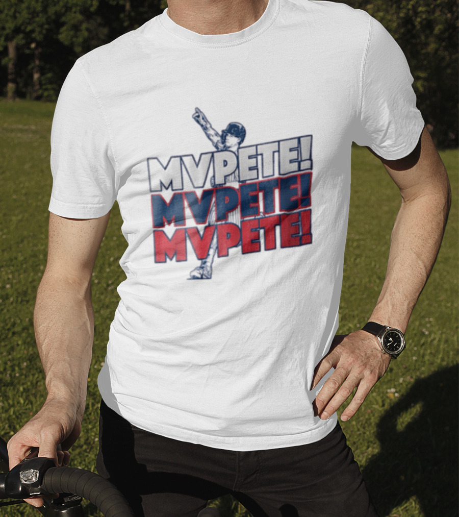 MVPETE Baseball Player Pointing Up Repeated T-Shirt