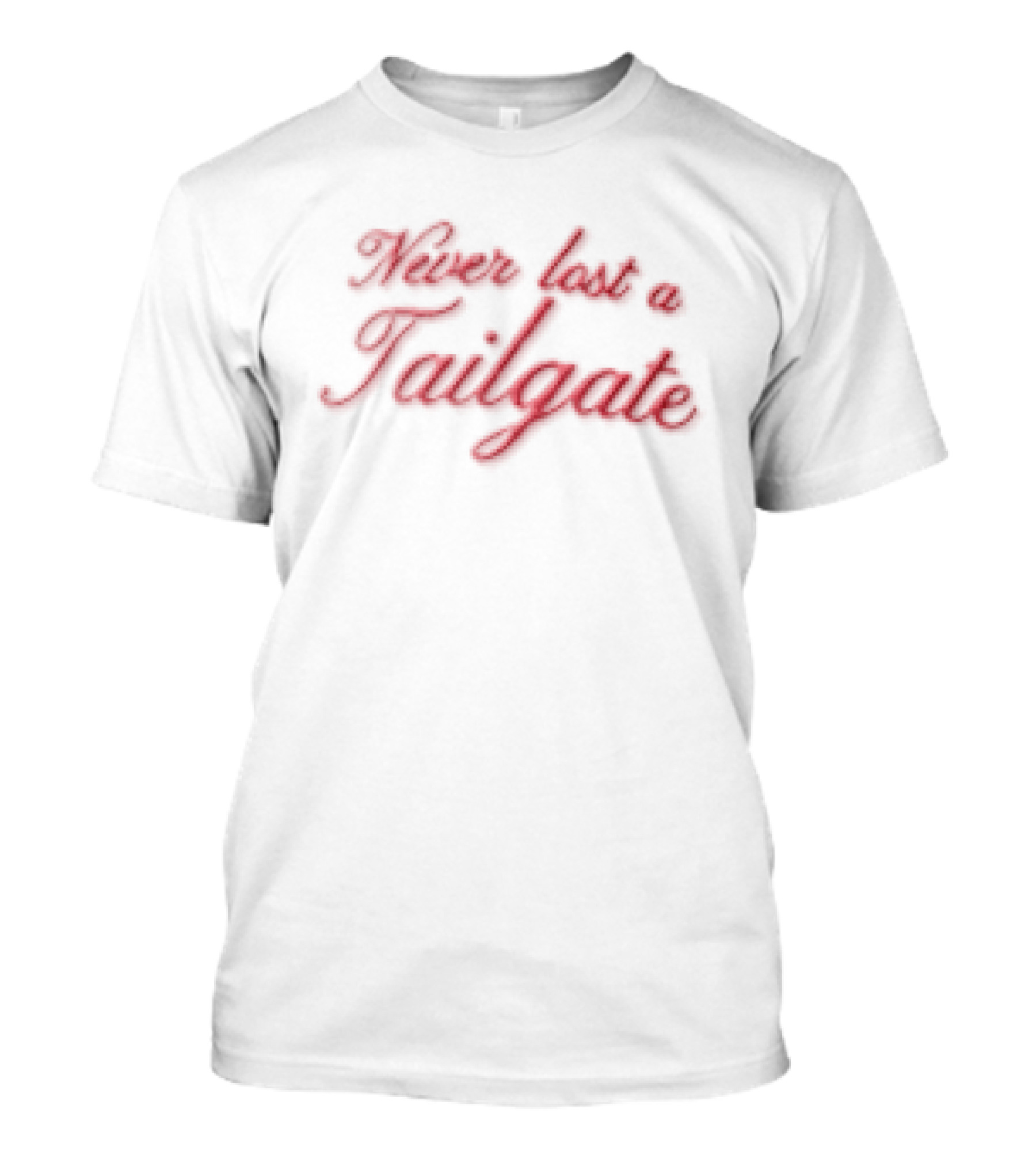 Never Lost A Tailgate Red Cursive Script Visor T-Shirt