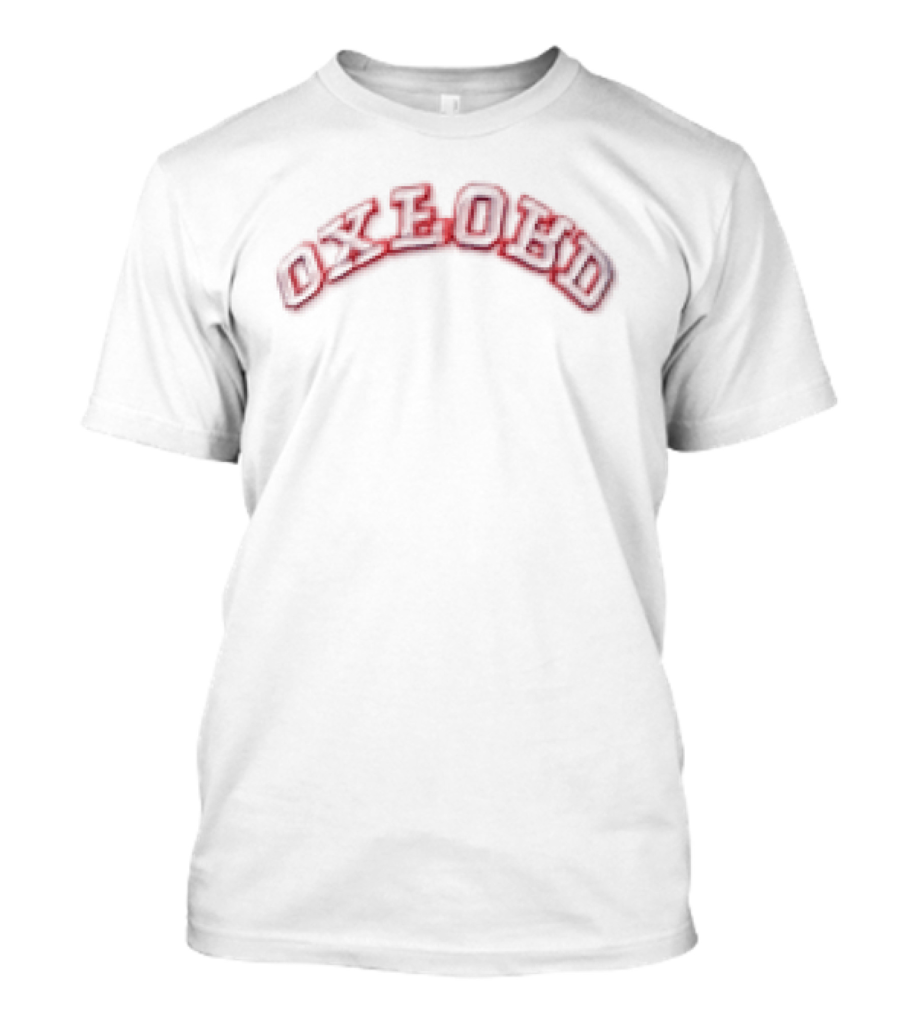 Oxford Arched College Block Font Red Embroidered Cap T-Shirt