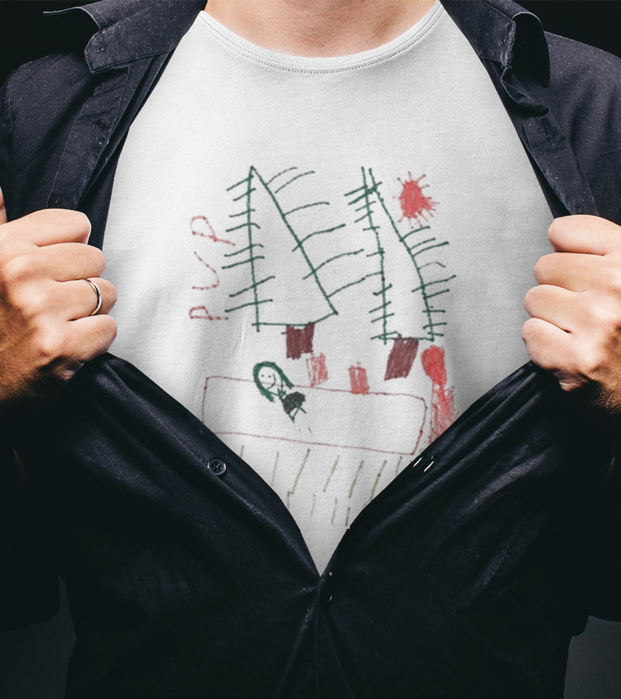 PUP The Dream Is Over Abstract Forest Sketch Sun T-Shirt
