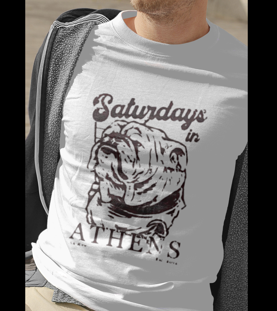 Saturdays In Athens Old Row Est 2014 Bulldog T-Shirt