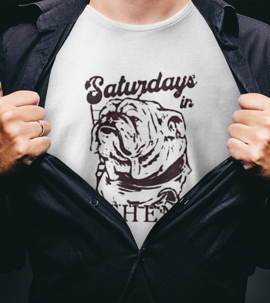 Saturdays In Athens Old Row Est 2014 Bulldog T-Shirt