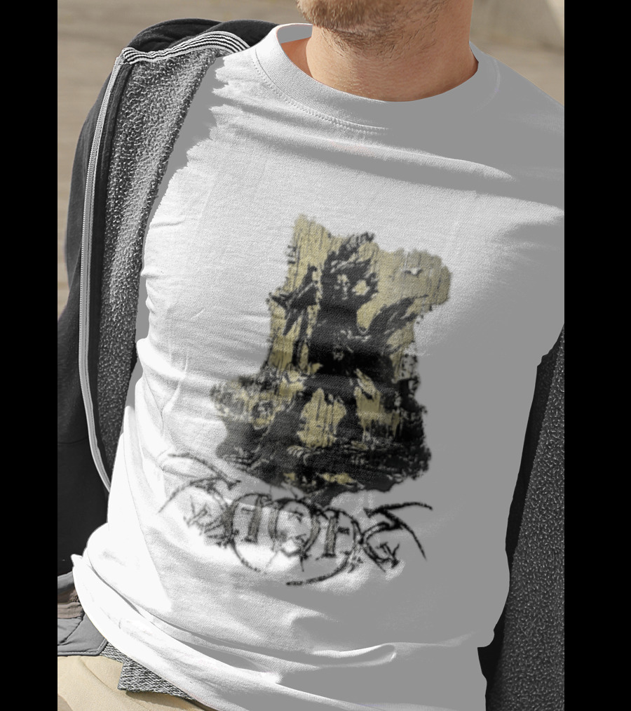 Savatage Skeleton Reaper Flying V Guitar Gold Distressed T-Shirt