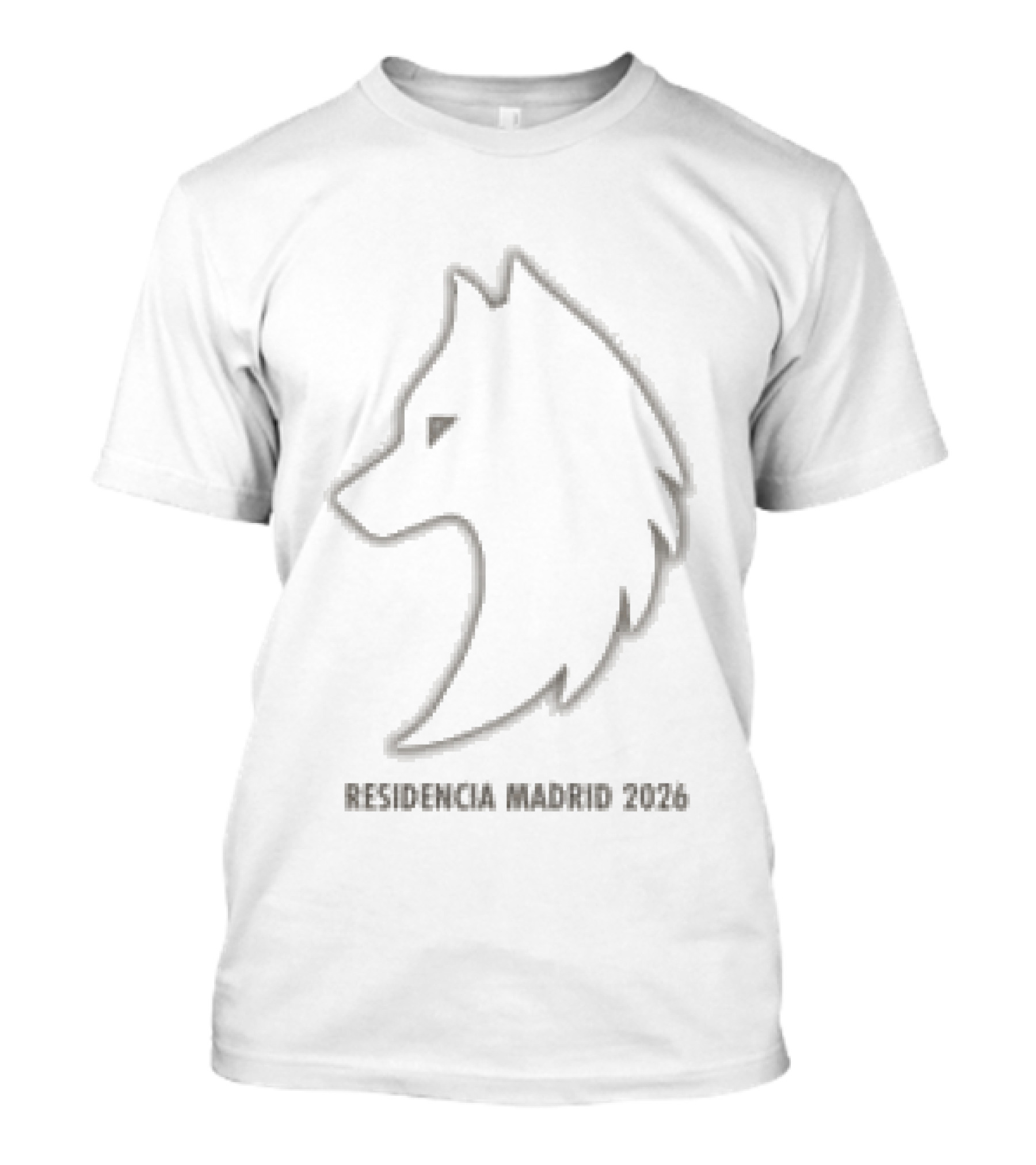 Shakira Store Cream Wolf Po Featuring Edgy Wolf Outline Minimalist T-Shirt