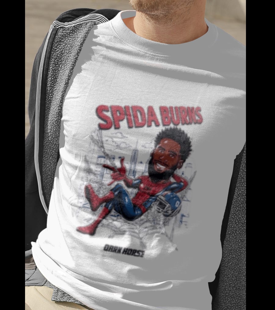 Spida Burns Dark Horse With Spider Man New York Giants T-Shirt