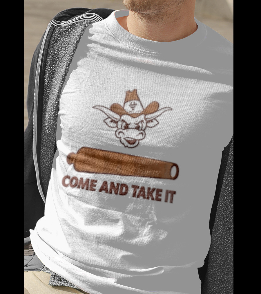 Texas Longhorns Mascot Cowboy Come And Take It Cannon T-Shirt