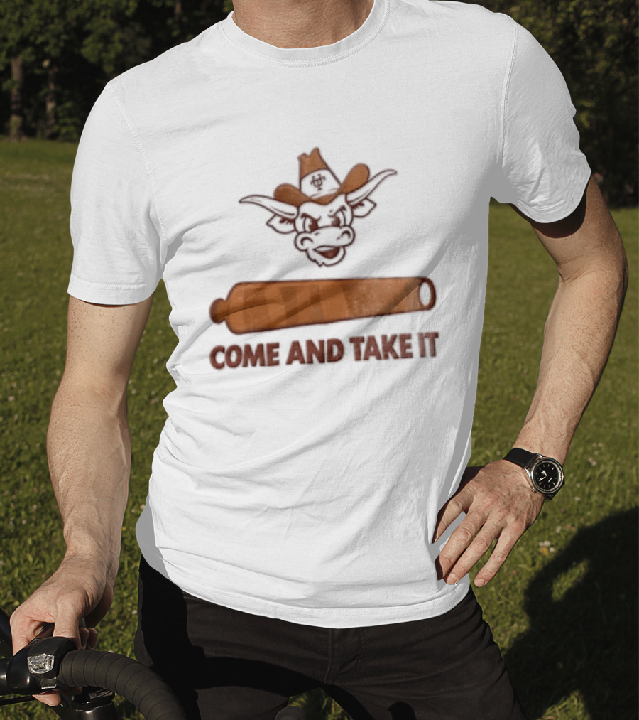 Texas Longhorns Mascot Cowboy Come And Take It Cannon T-Shirt