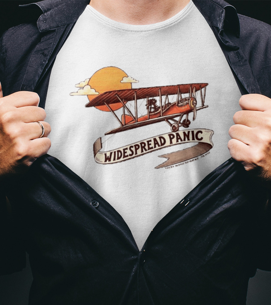 Widespread Panic Biplane Wilmington NC Sunset T-Shirt