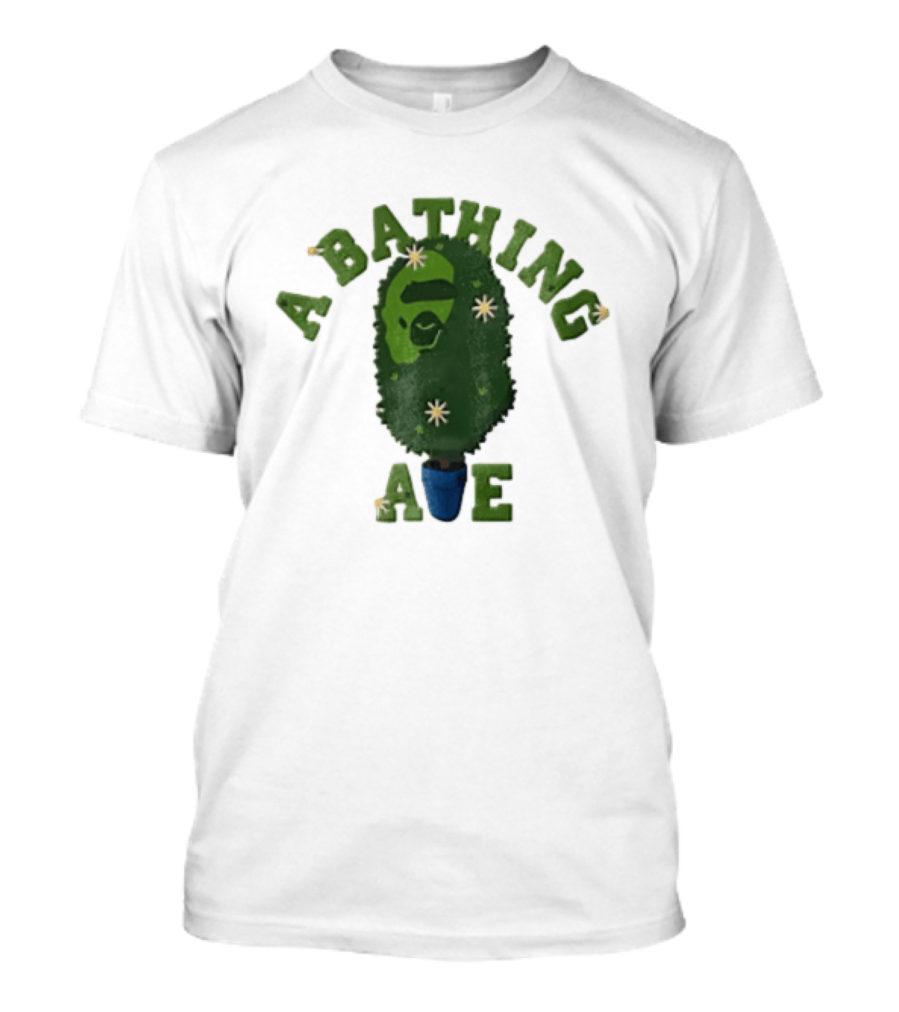 A Bathing Ape Topiary Bush Potted Blue Planter Yellow Flowers T-Shirt