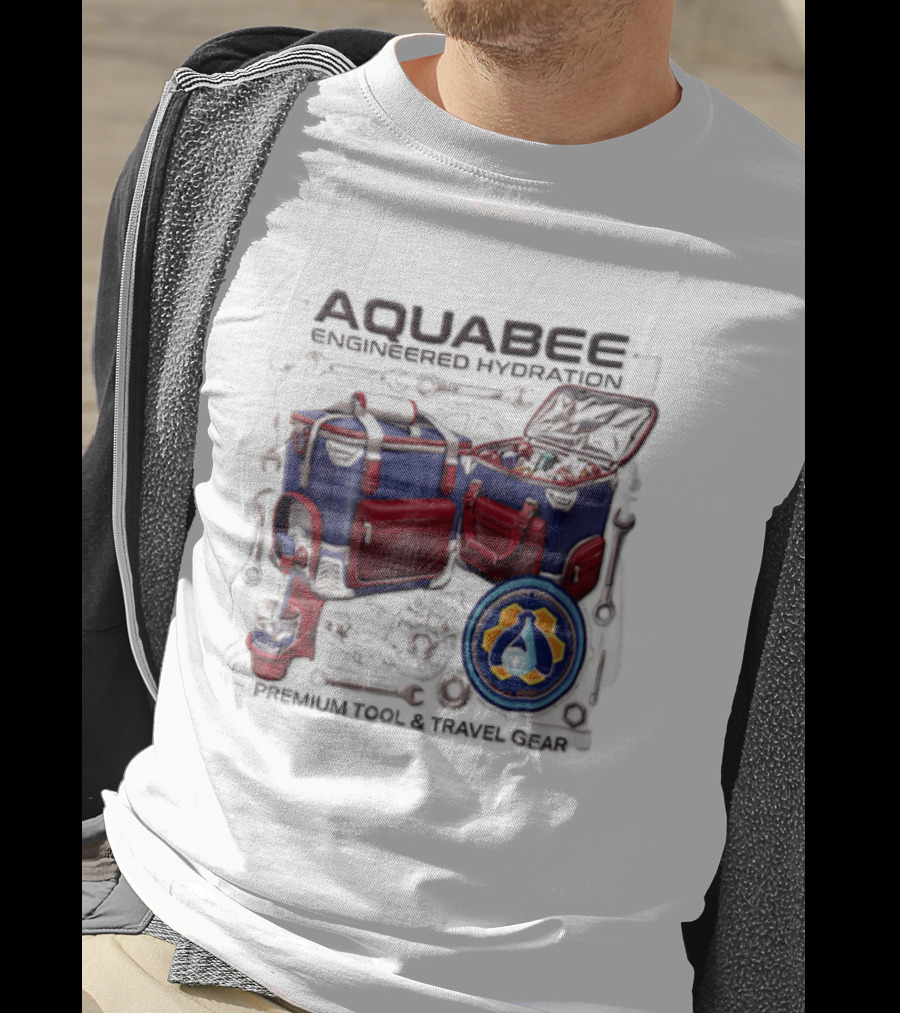 Aquabee Engineered Hydration Premium Tool And Travel Gear Cooler Blueprint T-Shirt