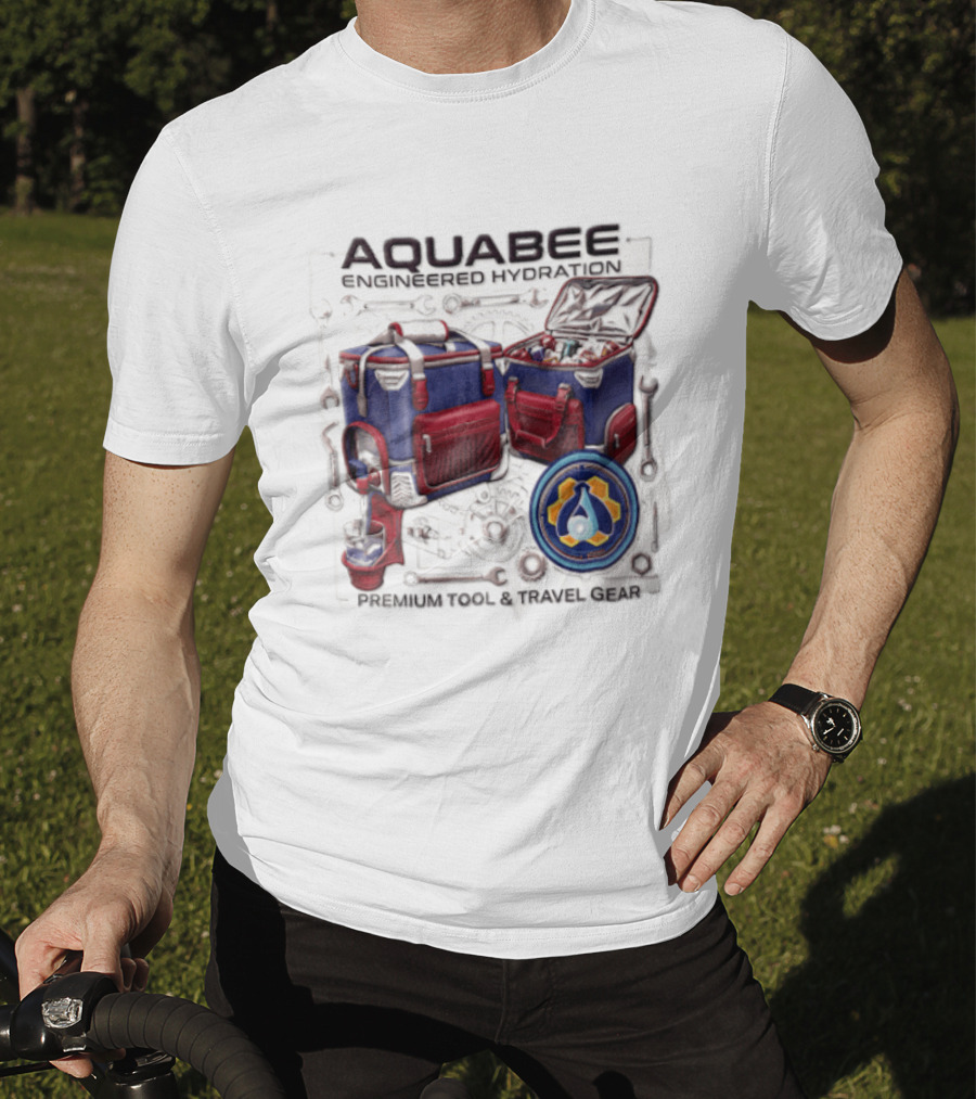 Aquabee Engineered Hydration Premium Tool And Travel Gear Cooler Blueprint T-Shirt