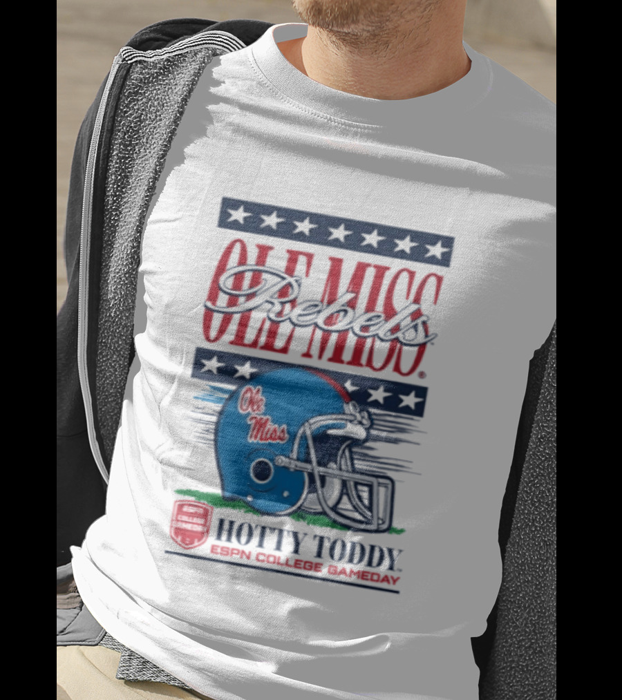 Ole Miss Rebels Helmet Hotty Toddy ESPN College Gameday T-Shirt