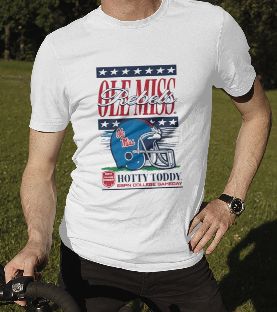 Ole Miss Rebels Helmet Hotty Toddy ESPN College Gameday T-Shirt