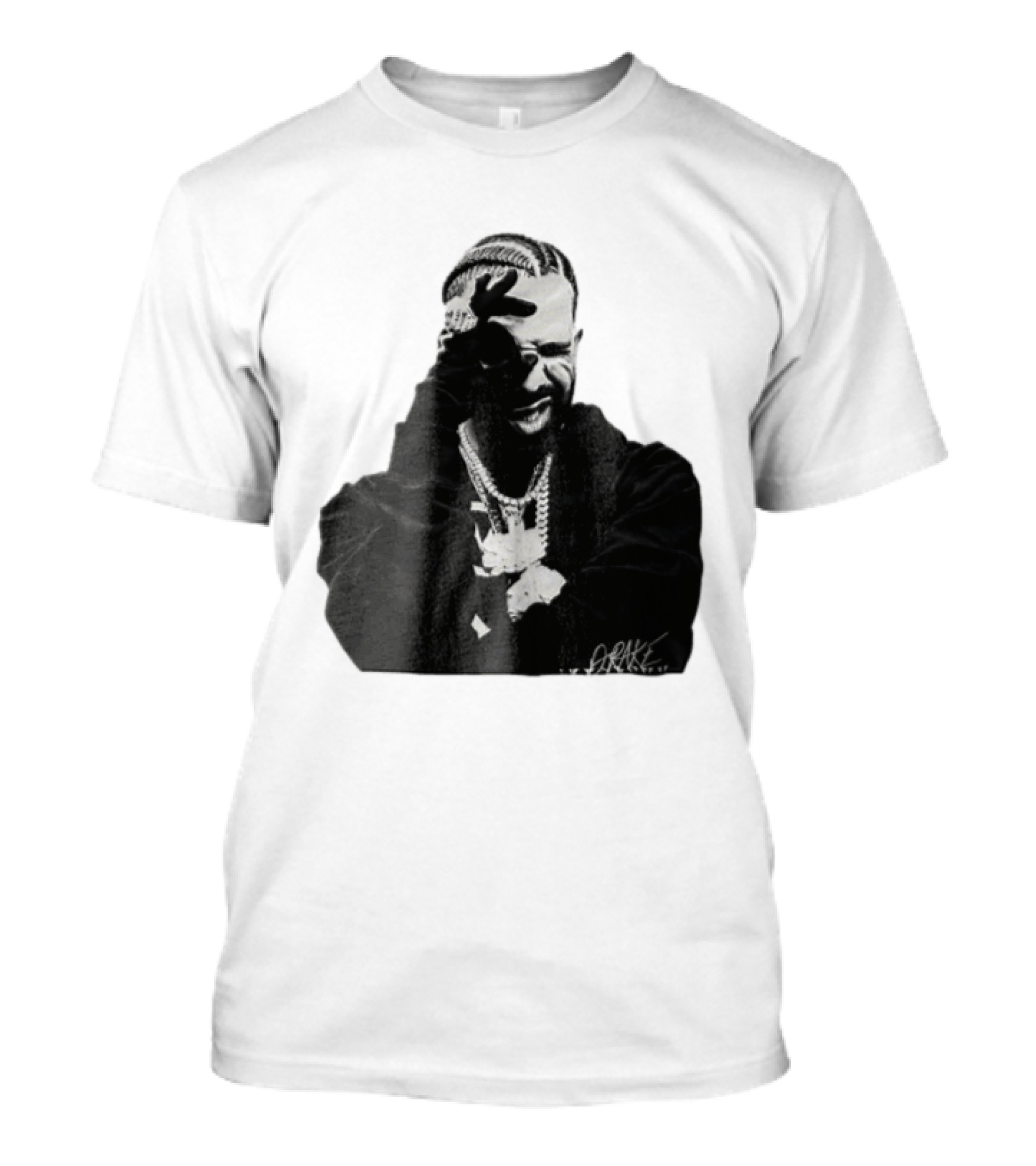 Drake Halftone Rapper Chains Gloves T-Shirt