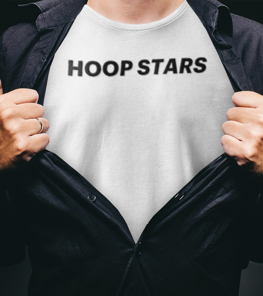 Hoop Stars Black Sans Serif Block Lettering T-Shirt