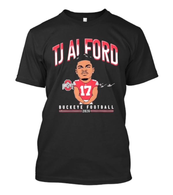 TJ Alford 17 Ohio State Buckeye Football 2026 Caricature T-Shirt