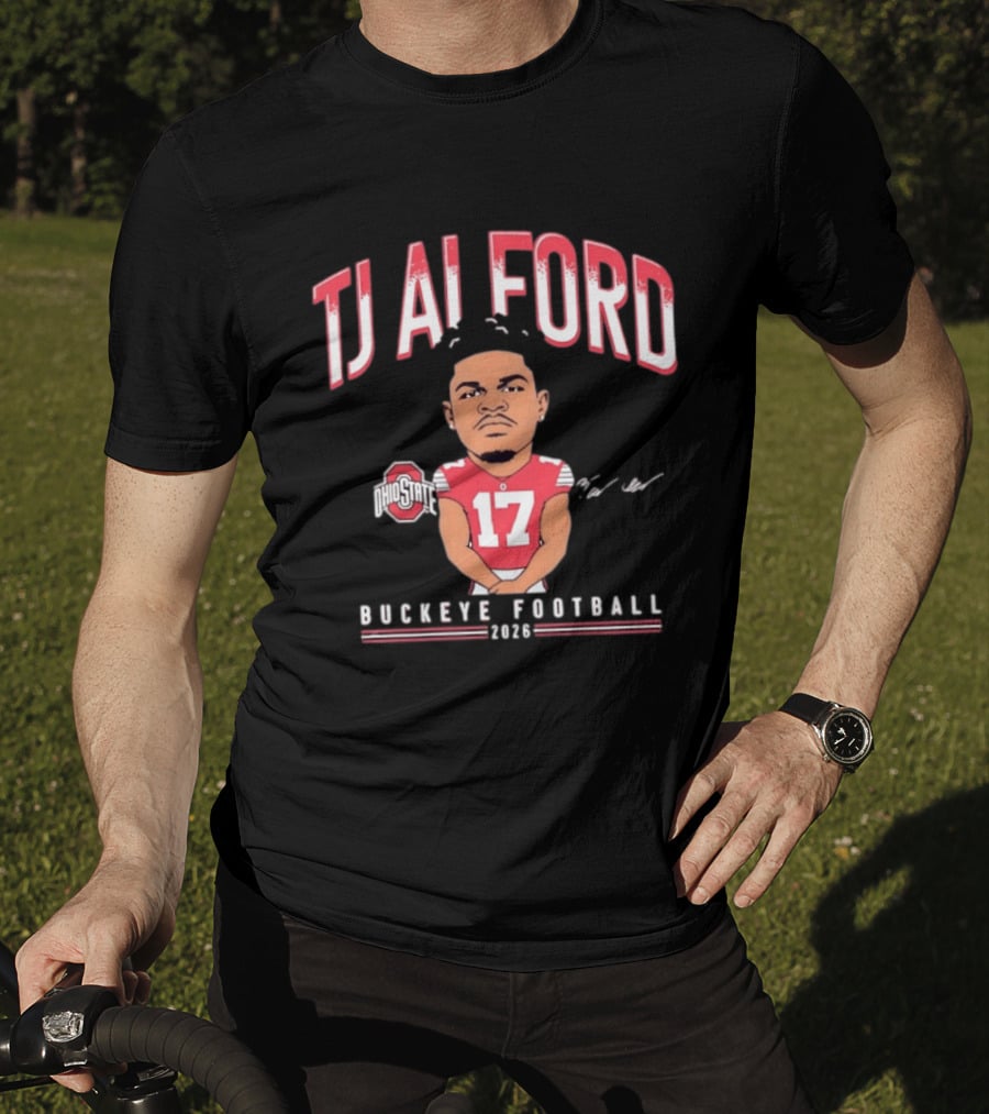 TJ Alford 17 Ohio State Buckeye Football 2026 Caricature T-Shirt