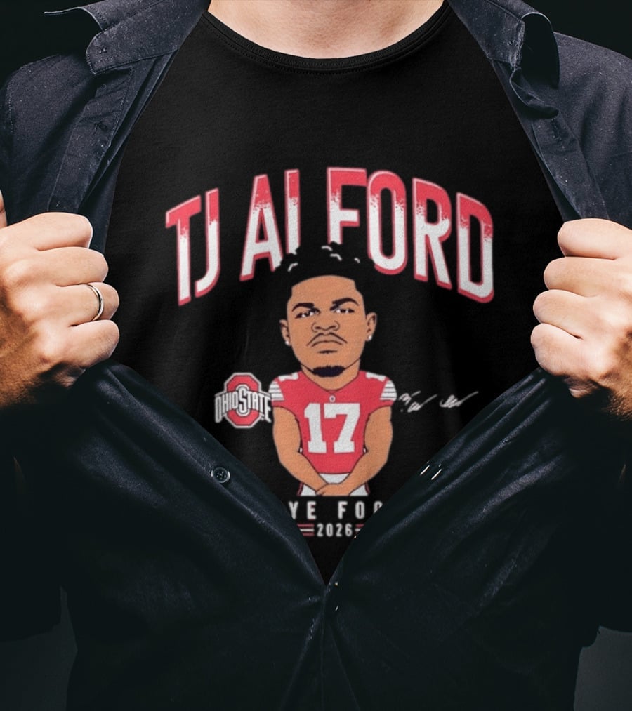 TJ Alford 17 Ohio State Buckeye Football 2026 Caricature T-Shirt