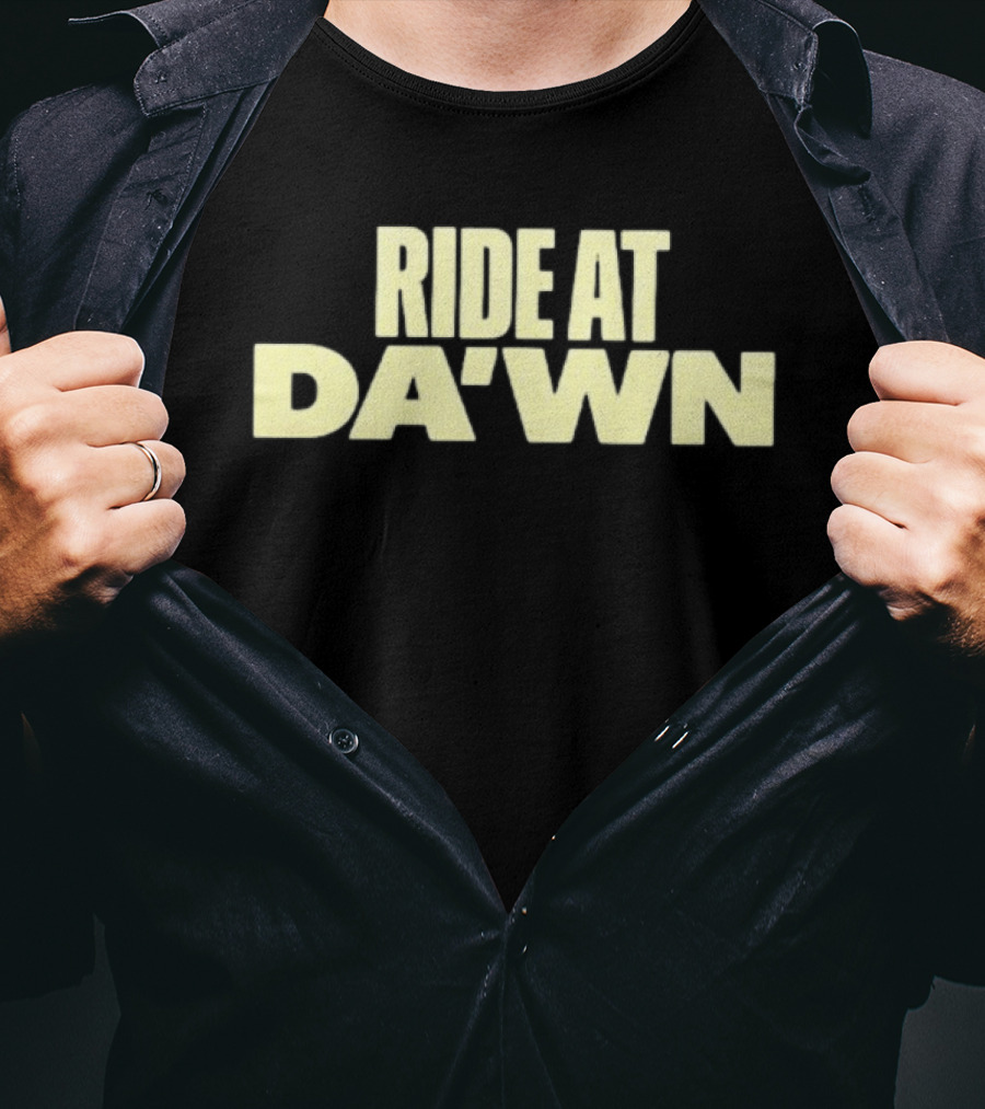 Aces Ride At Dawn Text Bold Yellow Font T-Shirt