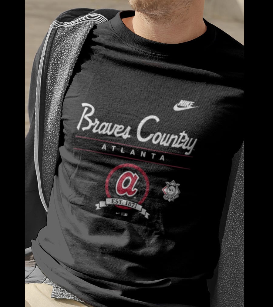 Atlanta Braves Country 1871 Team Baseball Script Nike T-Shirt