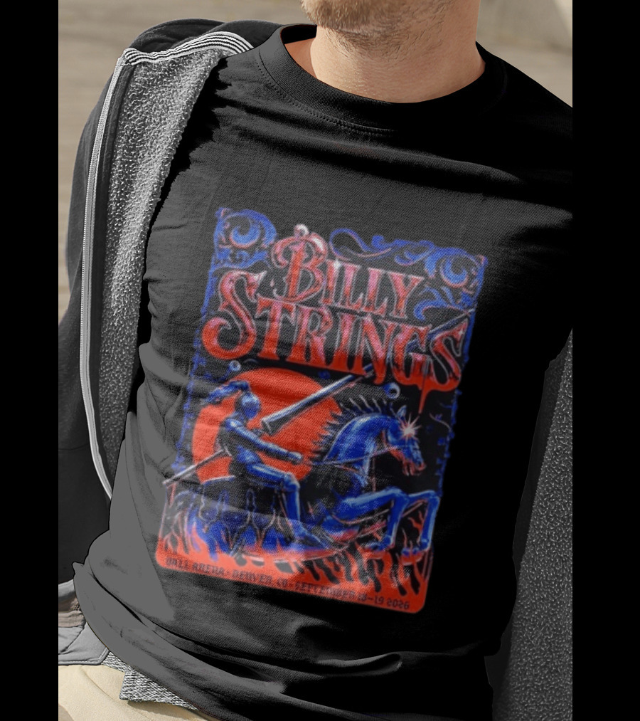 Billy Strings Ball Arena Denver September 18 19 2026 Knight On Horse Tour T-Shirt