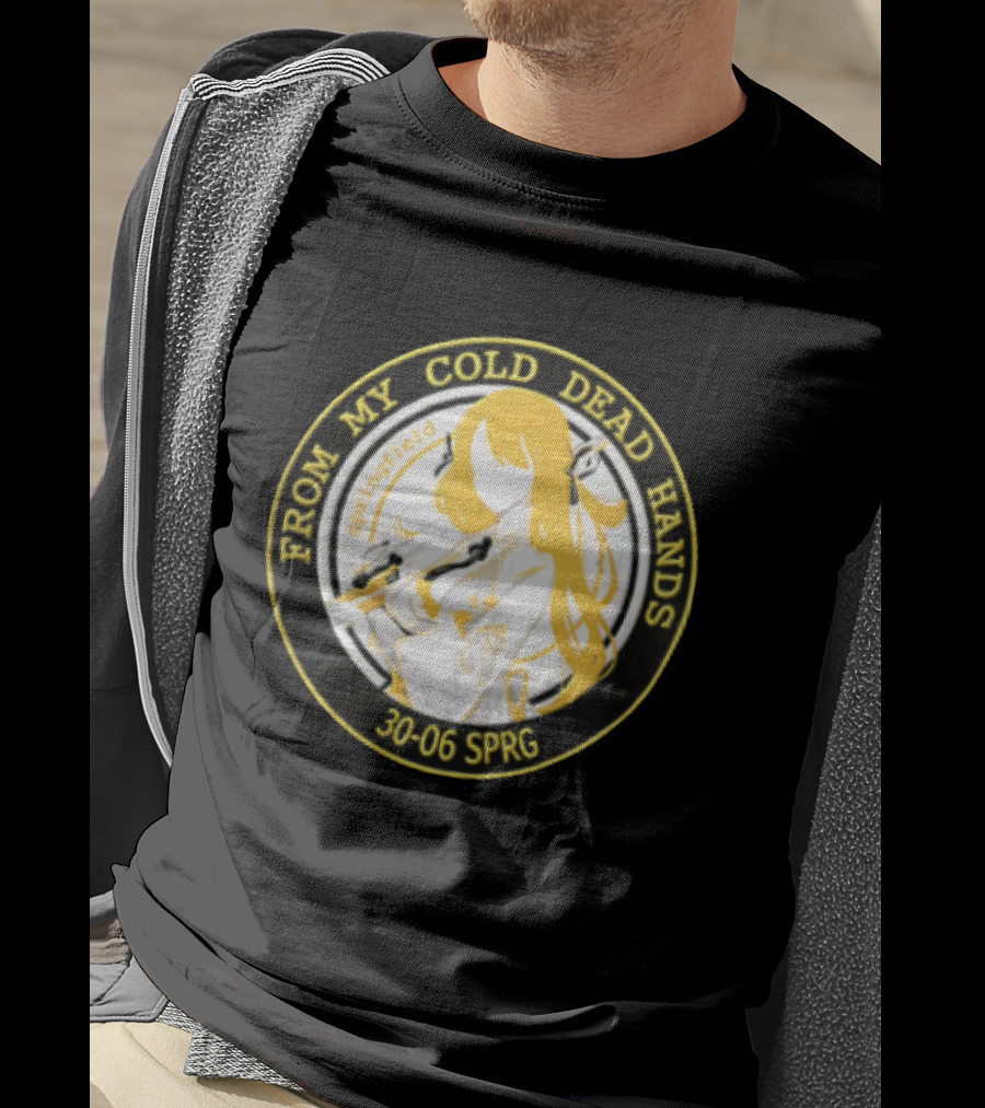 From My Cold Dead Hands Springfield 30 06 Sprg Anime Girl Yellow And Black Circle T-Shirt