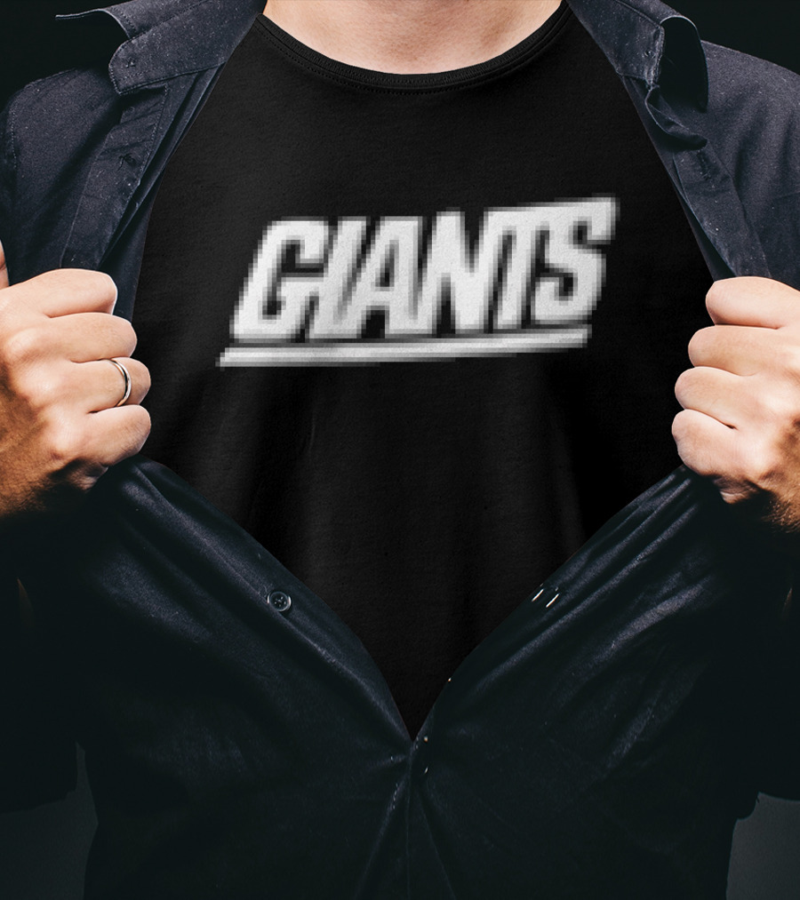 Giants Text Bold White Font Left Chest Placement T-Shirt