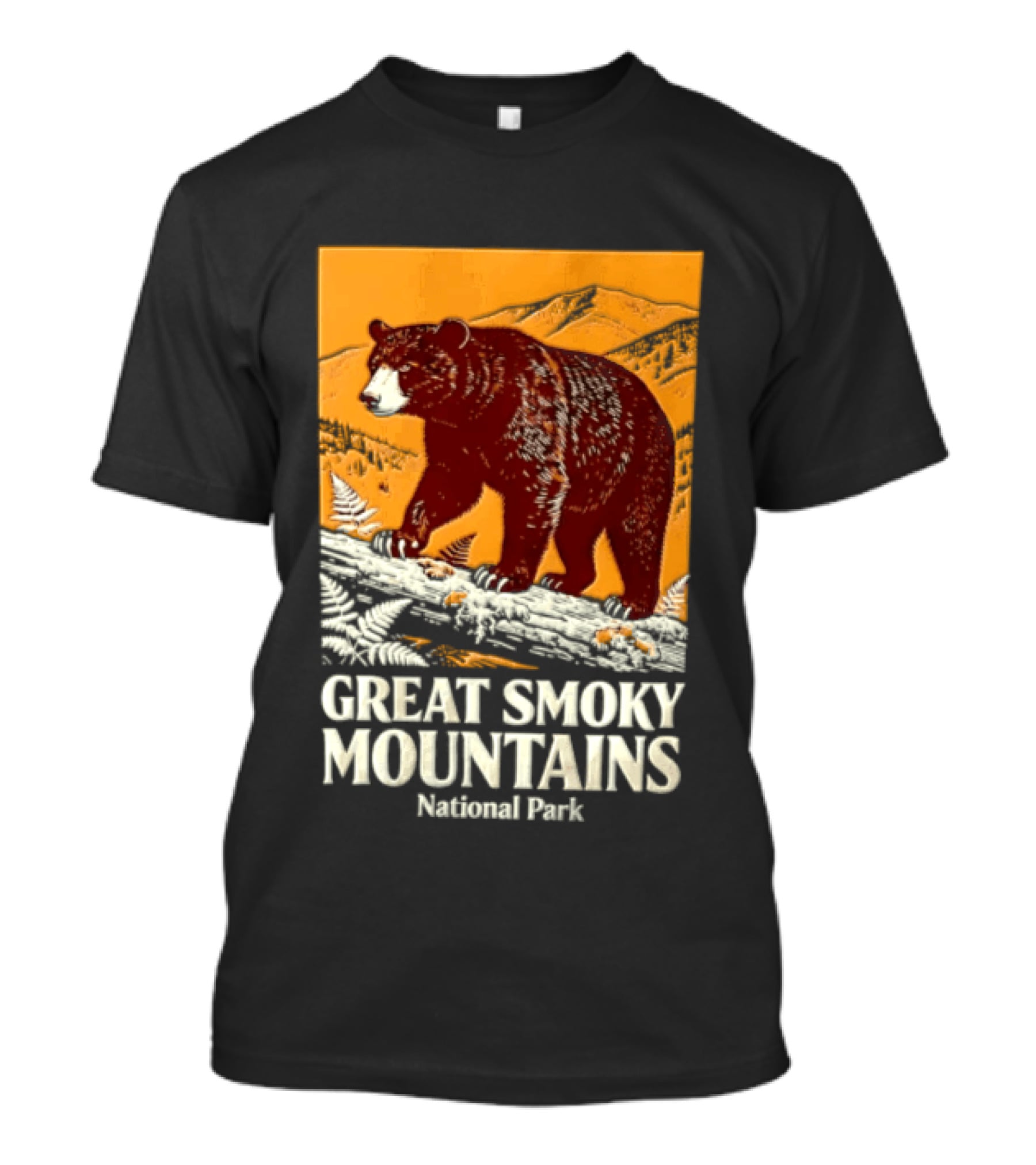 Great Smoky Mountains National Park Black Bear Walking On Log T-Shirt