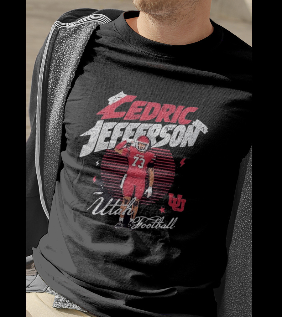 Utah Utes Football Cedric Jefferson No 73 T-Shirt