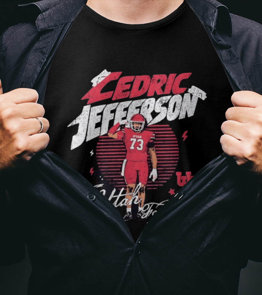 Utah Utes Football Cedric Jefferson No 73 T-Shirt